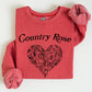 Country Rose, Heart, Cowgirl, Cowboy, Western, Sweatshirt