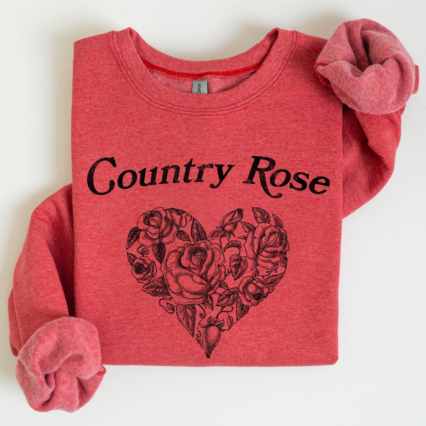 Country Rose, Heart, Cowgirl, Cowboy, Western, Sweatshirt