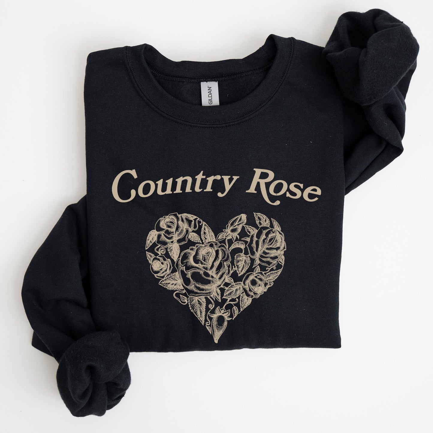 Country Rose, Heart, Cowgirl, Cowboy, Western, Sweatshirt