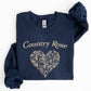 Country Rose, Heart, Cowgirl, Cowboy, Western, Sweatshirt