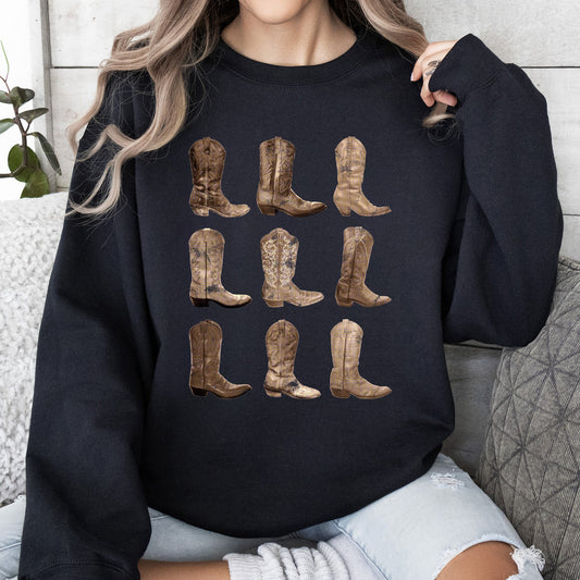 Cowboy Boots, Western, Retro, Vintage, Country, Sweatshirt