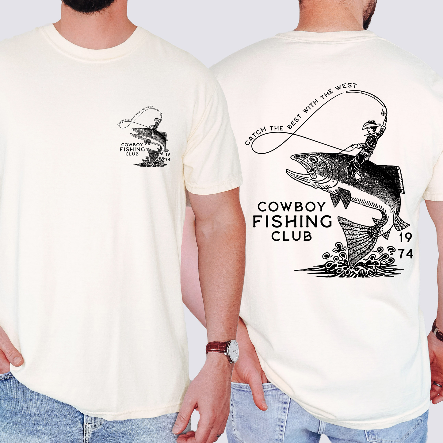 Cowboy Fishing Club, Dad, Father's Day, Boyfriend, Husband, Brother, Guy Gift, Comfort Colors T-Shirt