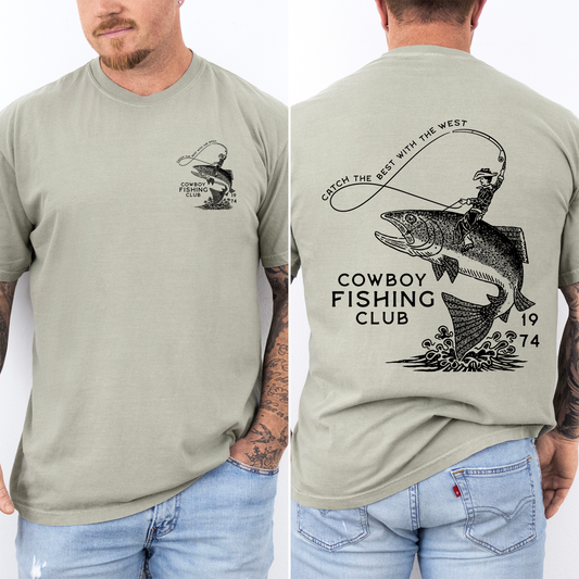 Cowboy Fishing Club, Dad, Father's Day, Boyfriend, Husband, Brother, Guy Gift, Comfort Colors T-Shirt