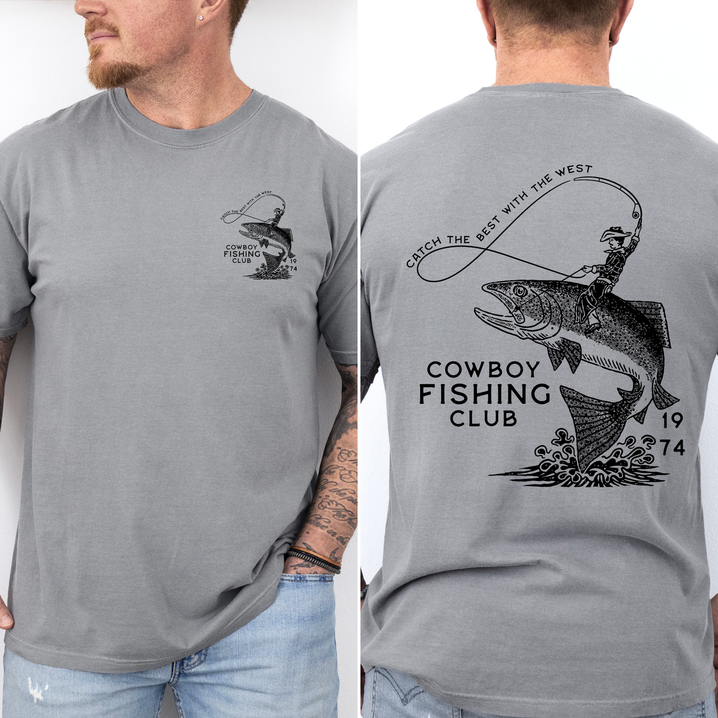 Cowboy Fishing Club, Dad, Father's Day, Boyfriend, Husband, Brother, Guy Gift, Comfort Colors T-Shirt