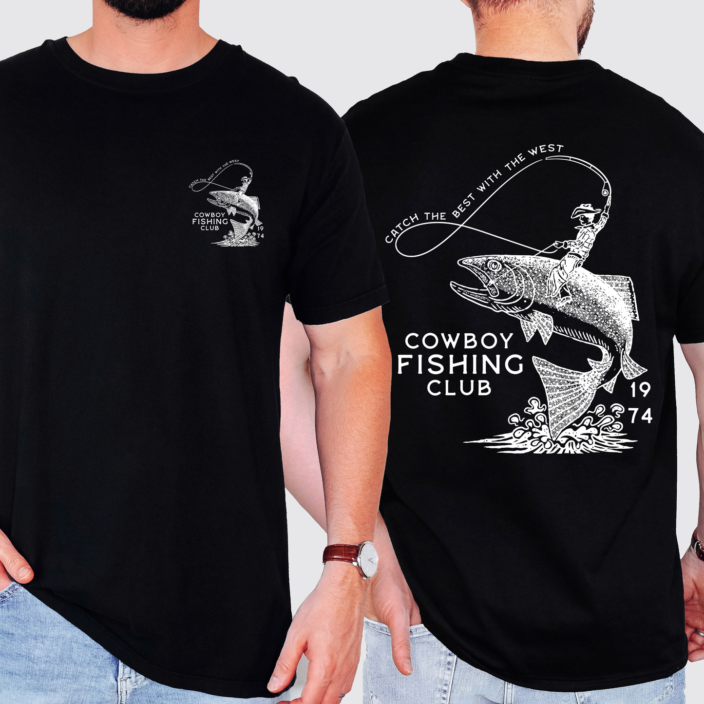 Cowboy Fishing Club, Dad, Father's Day, Boyfriend, Husband, Brother, Guy Gift, Comfort Colors T-Shirt