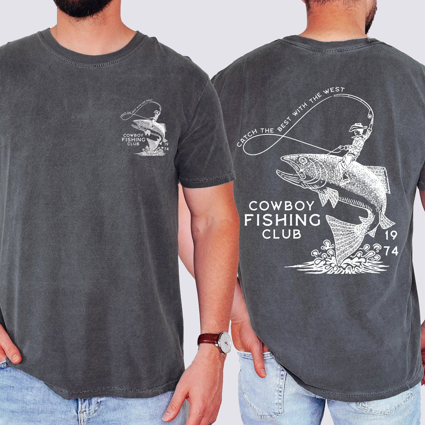 Cowboy Fishing Club, Dad, Father's Day, Boyfriend, Husband, Brother, Guy Gift, Comfort Colors T-Shirt