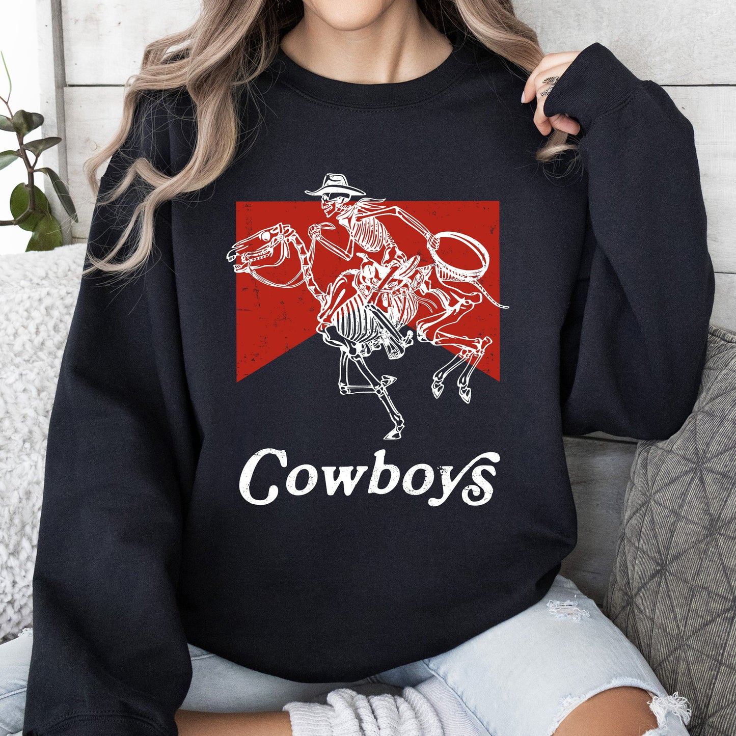 Cowboy Killer, Skeleton, Horse, Cowgirl, Western, Sweatshirt