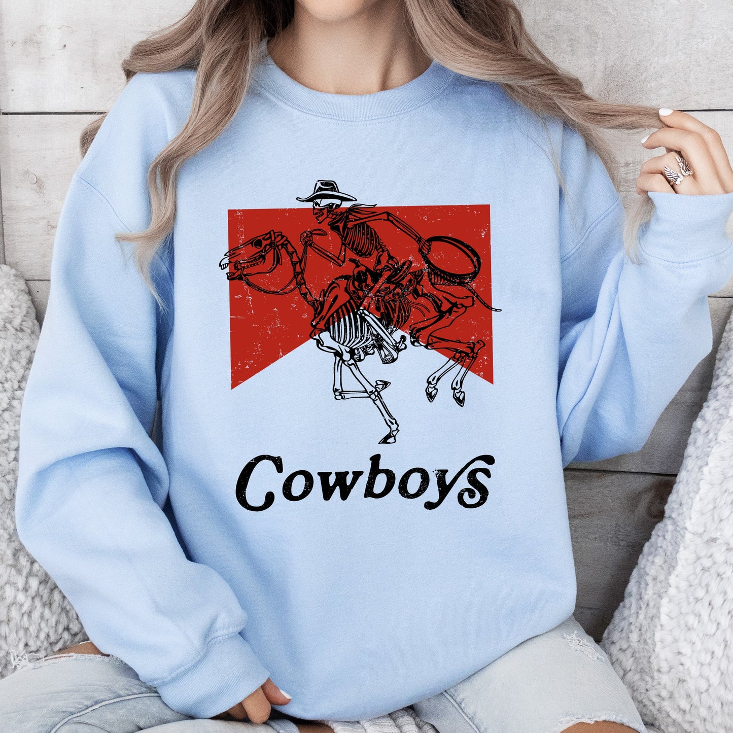 Cowboy Killer, Skeleton, Horse, Cowgirl, Western, Sweatshirt