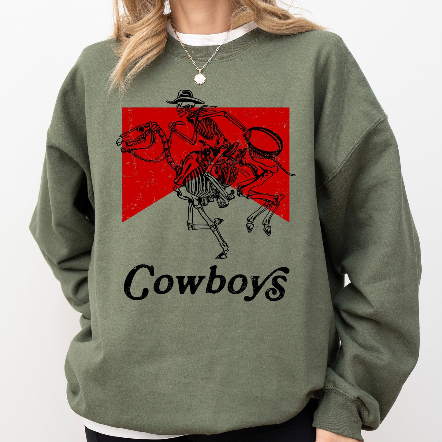 Cowboy Killer, Skeleton, Horse, Cowgirl, Western, Sweatshirt