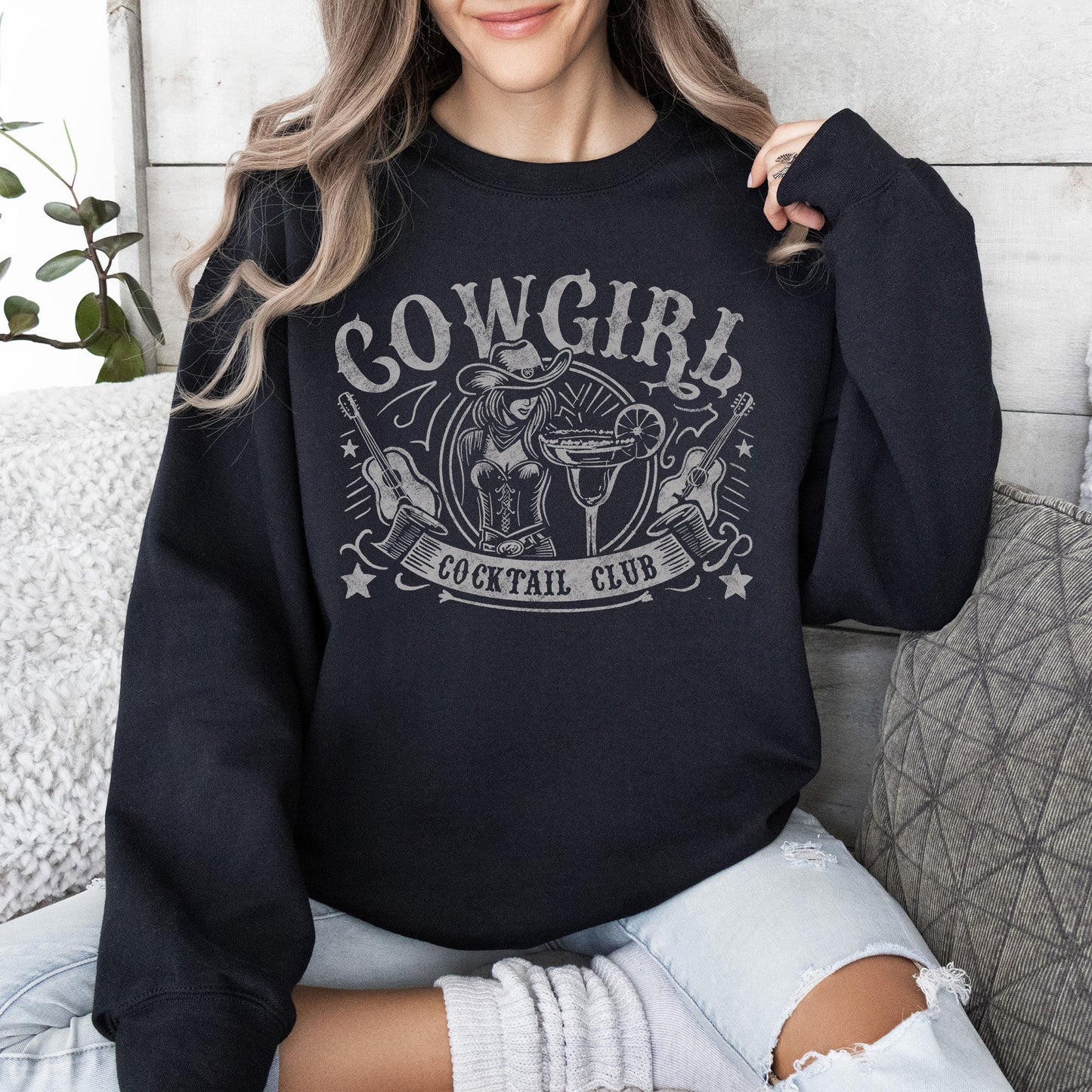 Cowgirl Cocktail Club, Western, Country Sweatshirt