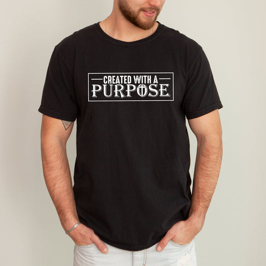 Created With A Purpose, Faith, Christian, Jesus, Gospel, Religious Tshirt Comfort Colors T-Shirt