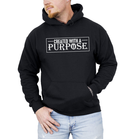 Created With A Purpose, Faith, Christian, Jesus, Gospel, Religious Hoodie, Hooded Sweatshirt