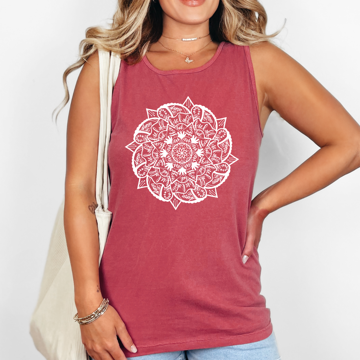 Cuss Word Mandela, Sassy, Sarcastic, Minimalist, Funny Comfort Colors Tank Top