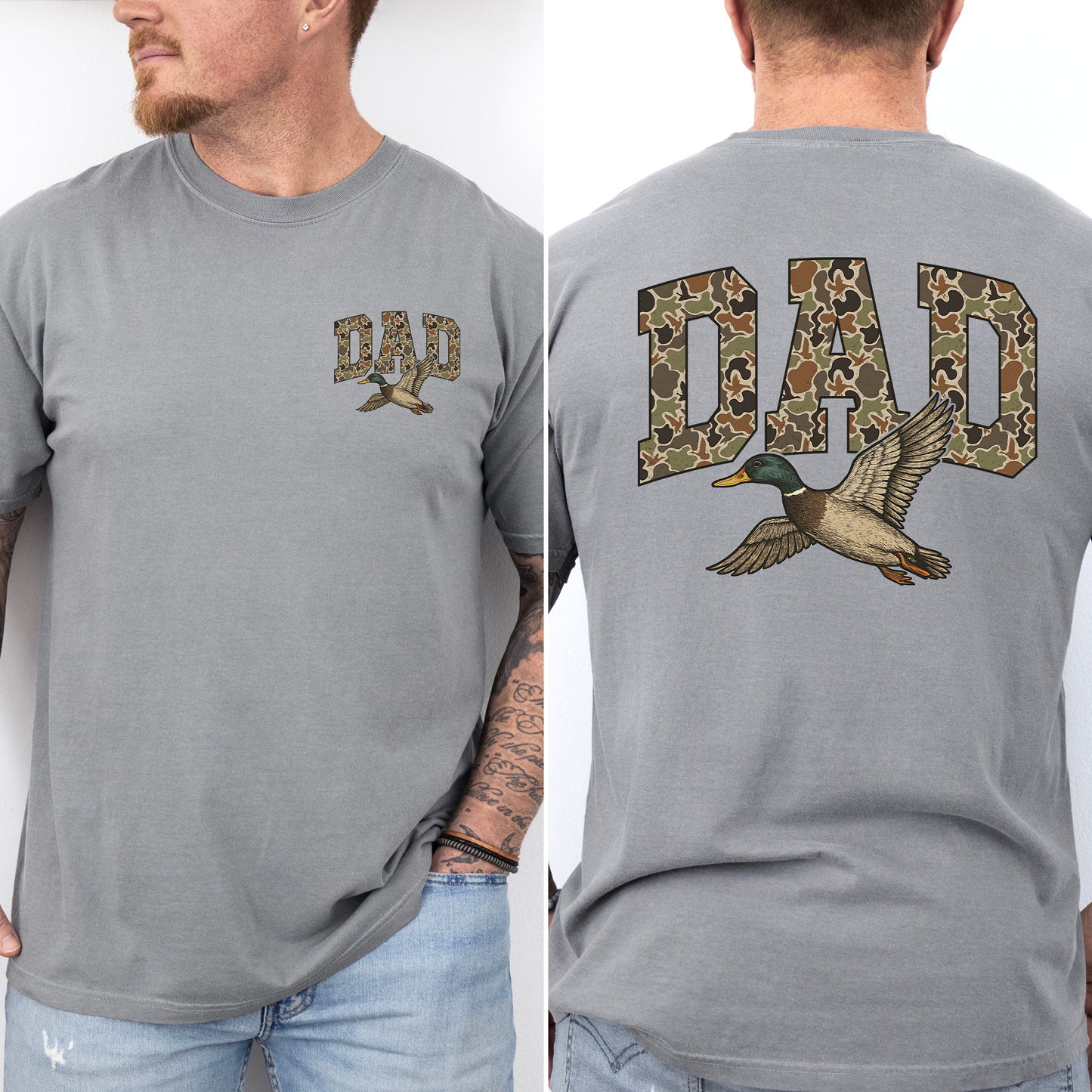 Dad, Camo, Camouflage, Duck, Father's Day, Husband, Guy Gift, Old School, Comfort Colors T-Shirt