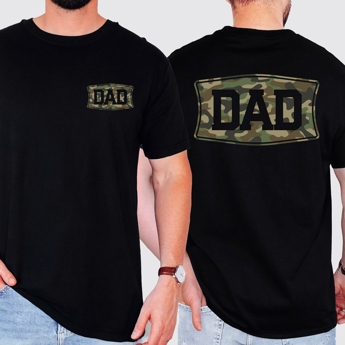 Dad, Camo, Camouflage, Father's Day, Husband, Guy Gift, Old School, Comfort Colors T-Shirt
