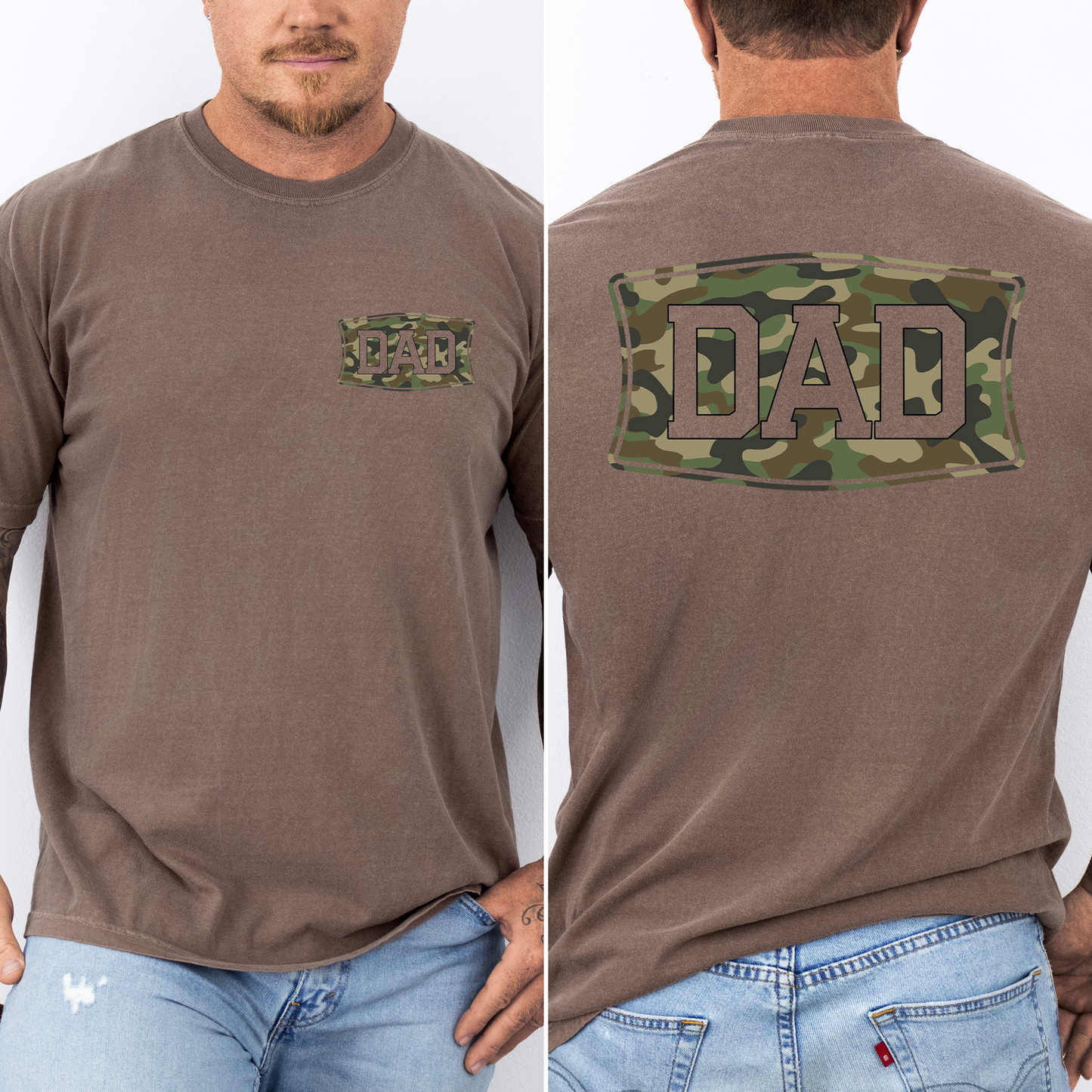 Dad, Camo, Camouflage, Father's Day, Husband, Guy Gift, Old School, Comfort Colors T-Shirt