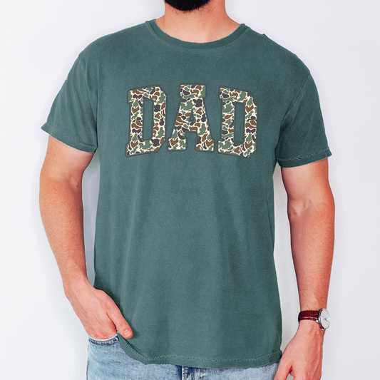 Dad, Camo, Classic, Camouflage, Father's Day, Boyfriend, Husband, Brother, Guy Gift, Old School, Comfort Colors T-Shirt