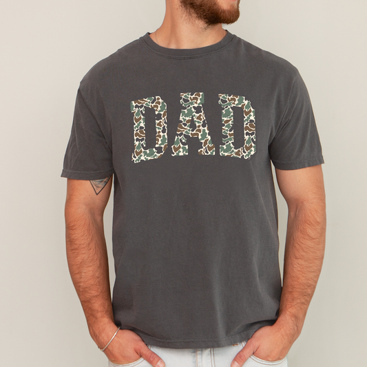 Dad, Camo, Classic, Camouflage, Father's Day, Boyfriend, Husband, Brother, Guy Gift, Old School, Comfort Colors T-Shirt
