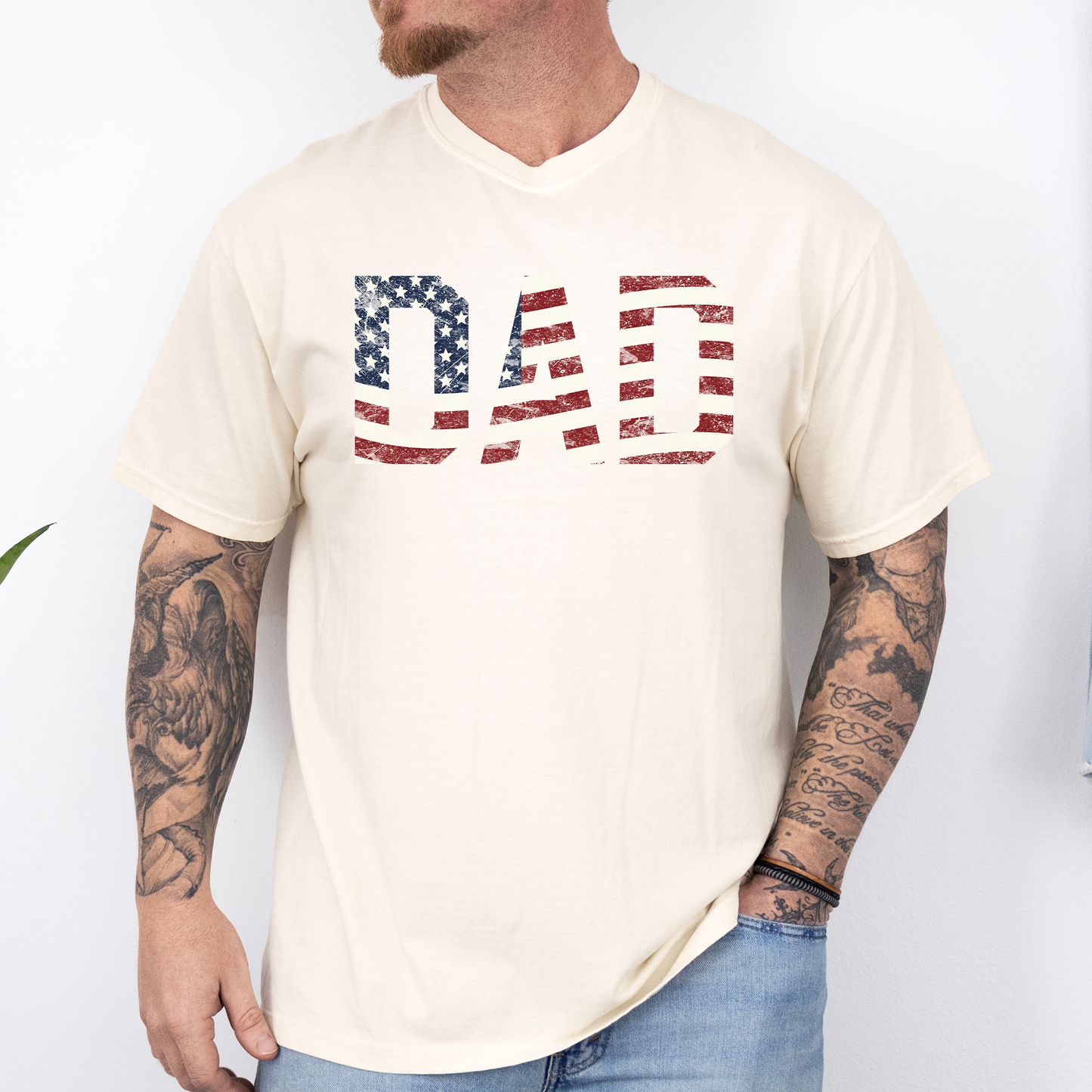 Dad, Patriotic, American Flag, Stars Stripes, Father's Day, Fourth of July, USA, Comfort Colors T-Shirt
