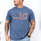 Dad, Patriotic, American Flag, Stars Stripes, Father's Day, Fourth of July, USA, Soft Style T-Shirt