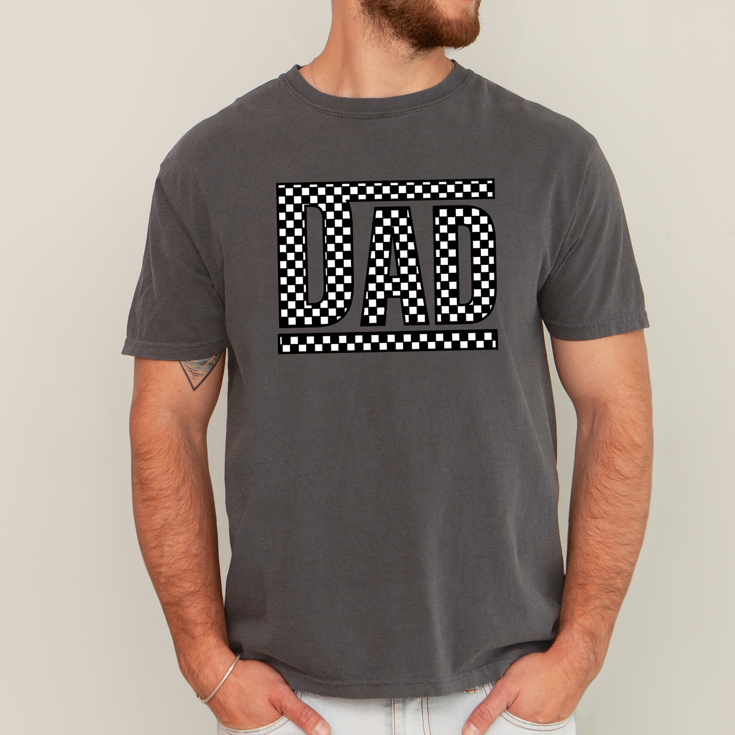 Dad, Retro Checkered, Father's Day, Boyfriend, Husband, Brother, Guy Gift, Comfort Colors T-Shirt