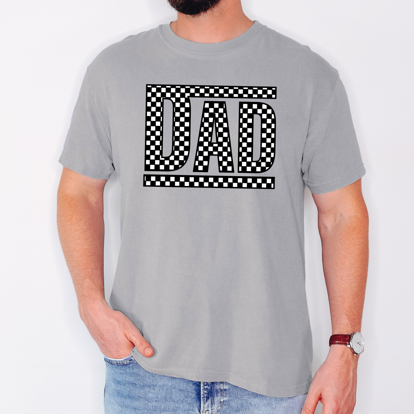 Dad, Retro Checkered, Father's Day, Boyfriend, Husband, Brother, Guy Gift, Comfort Colors T-Shirt