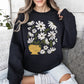 Daisies, Retro Floral Design Sweatshirt