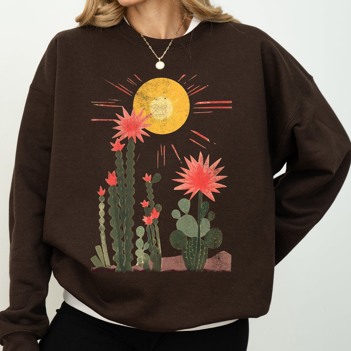 Desert Cactus, Sun Succulent, Western, Plants, Sweatshirt