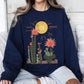 Desert Cactus, Sun Succulent, Western, Plants, Sweatshirt