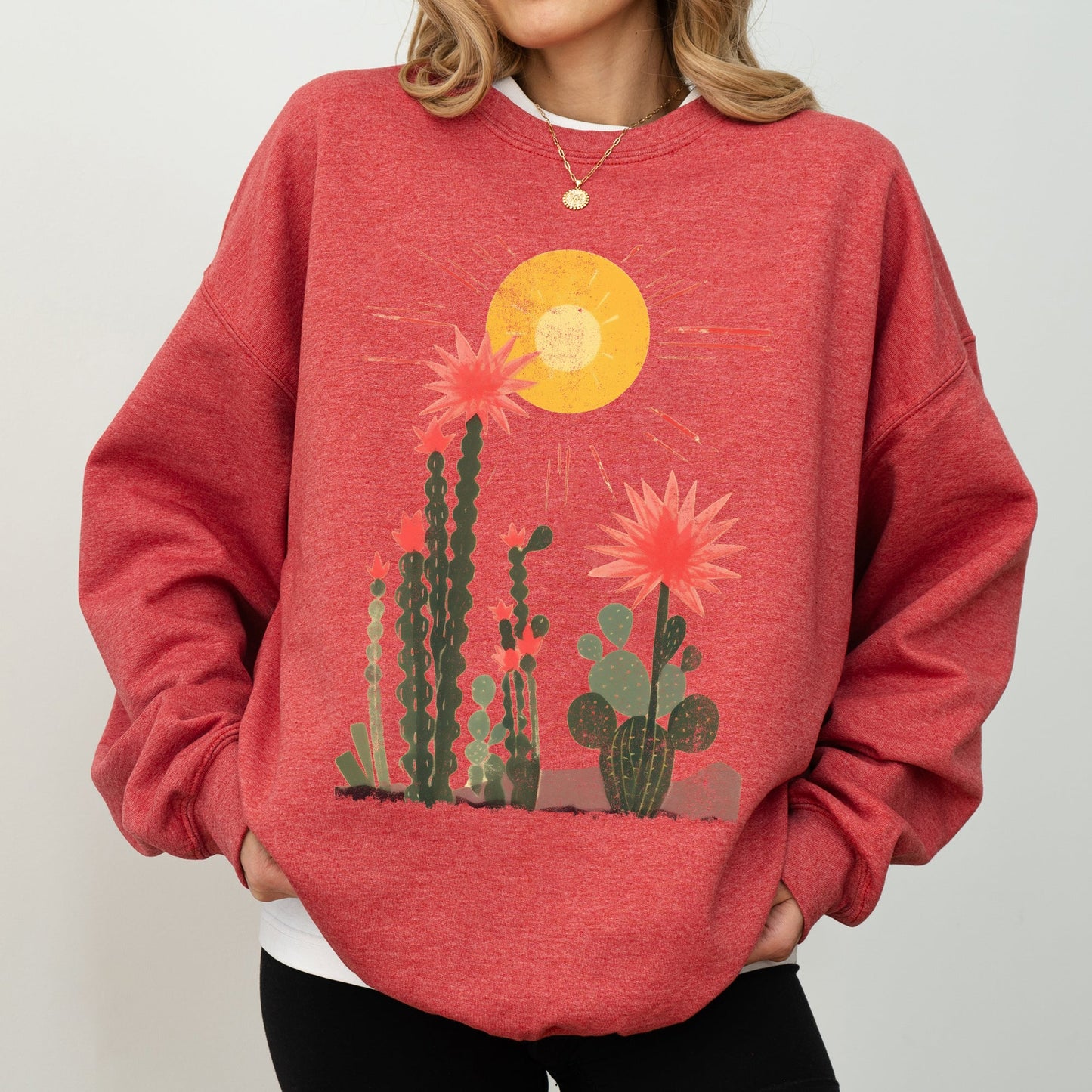Desert Cactus, Sun Succulent, Western, Plants, Sweatshirt