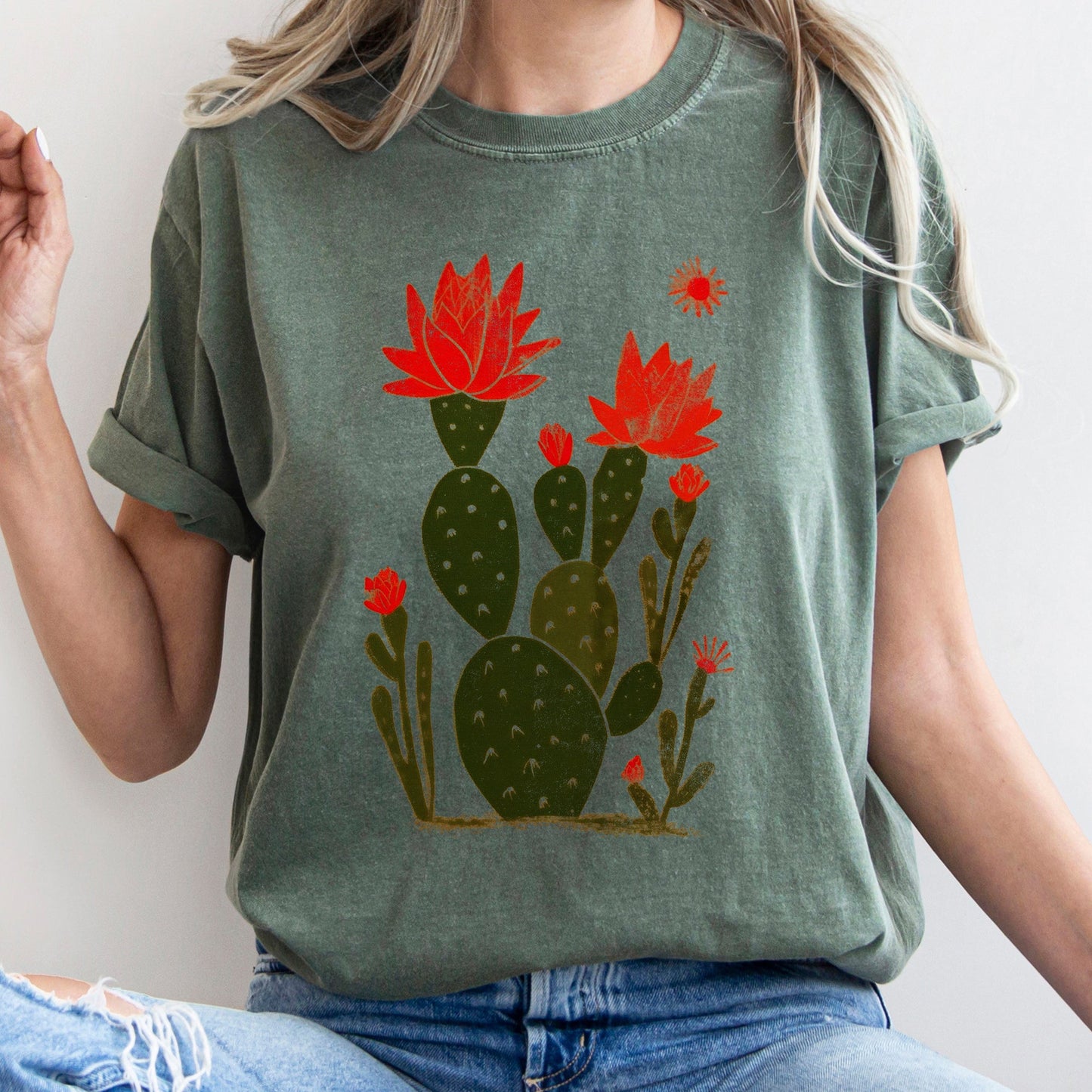 Desert Cactus, Succulent, Country, Western, Plants, Tshirt Comfort Colors T-Shirt