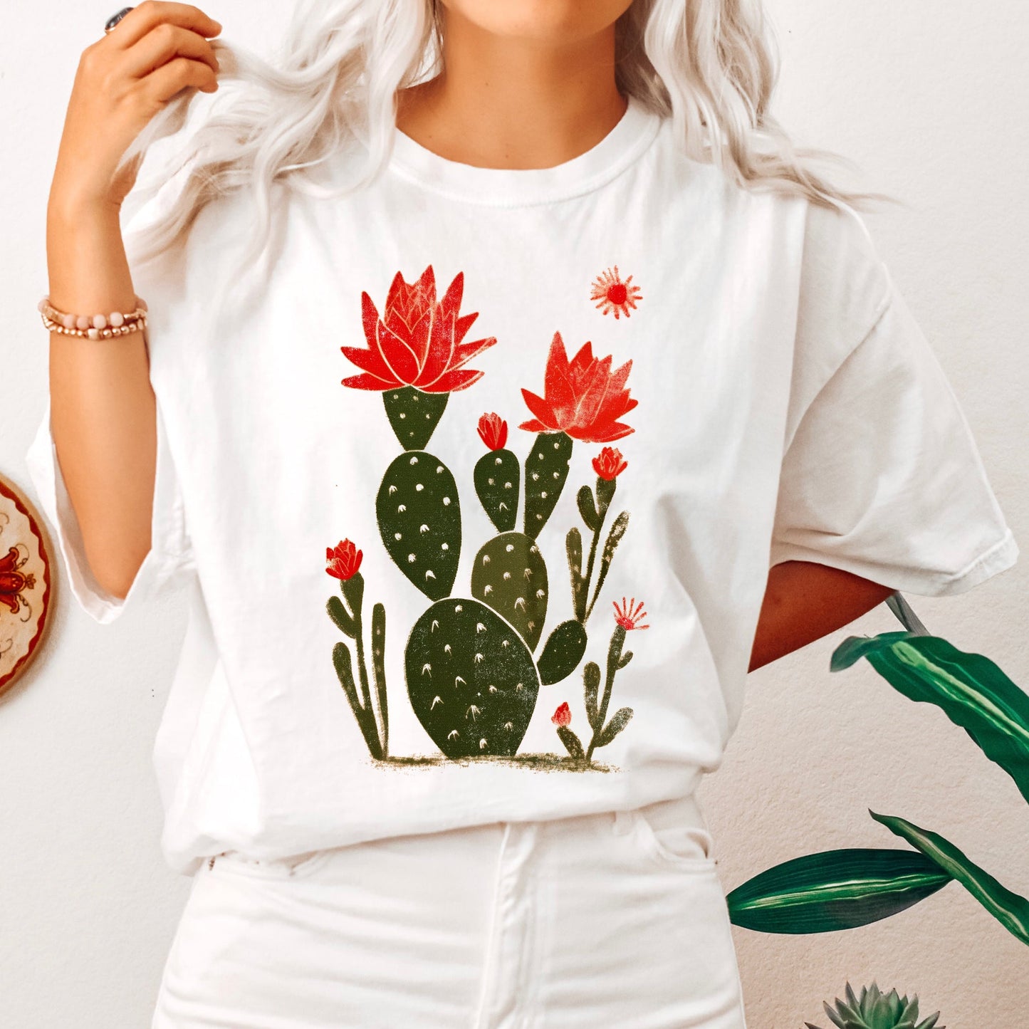 Desert Cactus, Succulent, Country, Western, Plants, Tshirt Comfort Colors T-Shirt