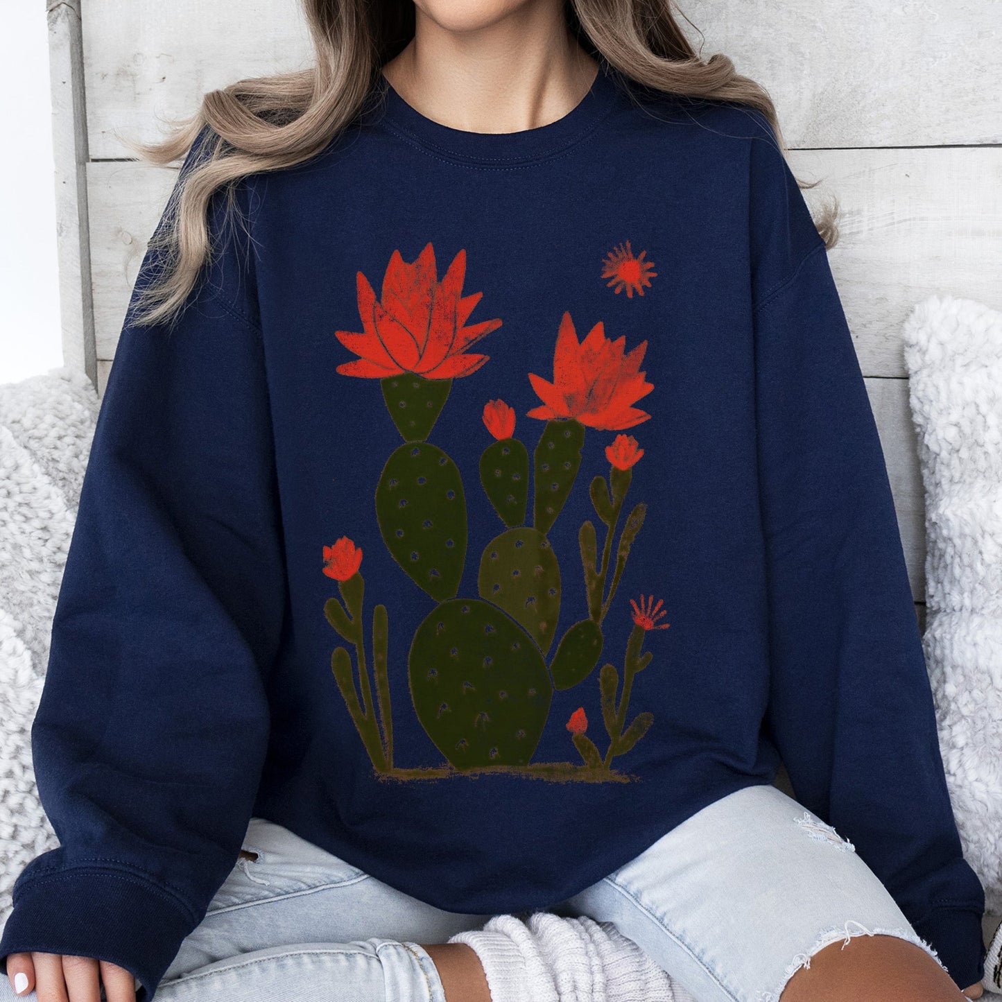 Desert Cactus, Succulent, Country, Western Plants Sweatshirt