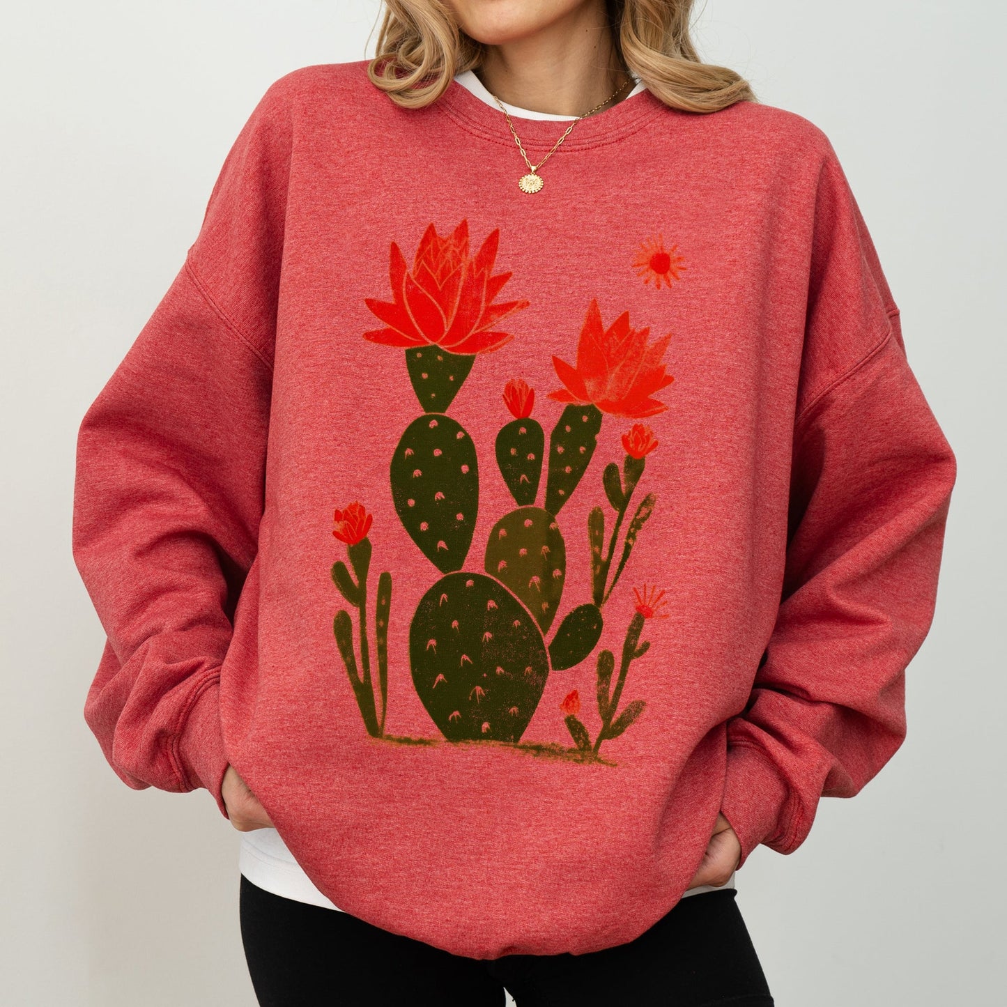 Desert Cactus, Succulent, Country, Western Plants Sweatshirt