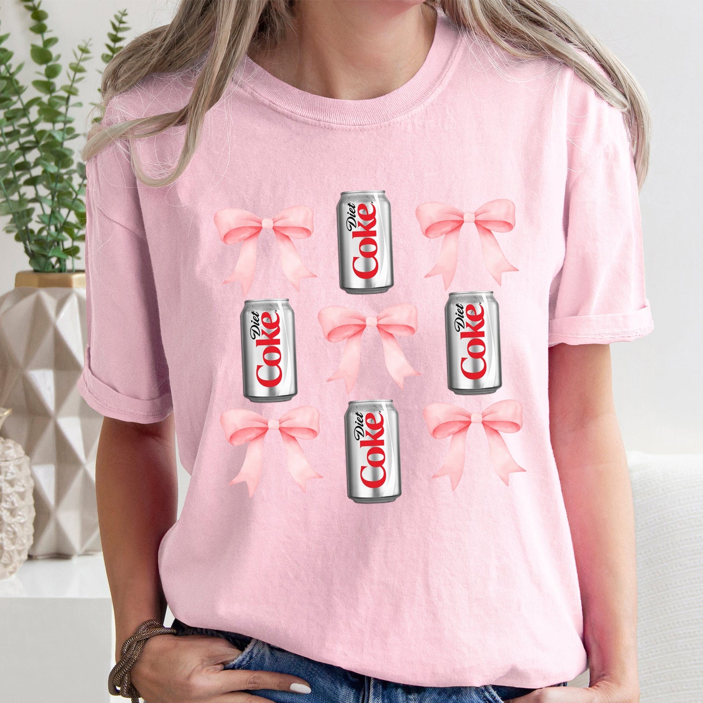 Diet, Coke, Soft Drink, Coquette, Preppy, Soda, Pop, Bows Tshirt Comfort Colors T-Shirt