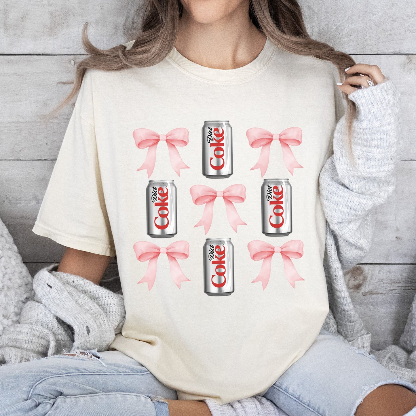 Diet, Coke, Soft Drink, Coquette, Preppy, Soda, Pop, Bows Tshirt Comfort Colors T-Shirt