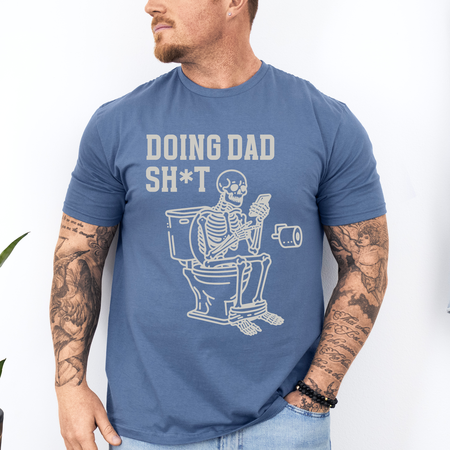 Doing Dad Shit, Skeleton, Funny, Father's Day, Husband, Guy Gift, Brother, Soft Style T-Shirt