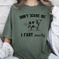 Don't Scare Me, I Fart Easily, Cow, Funny, Pass Gas, Aesthetic, Humorous Tshirt Comfort Colors T-Shirt