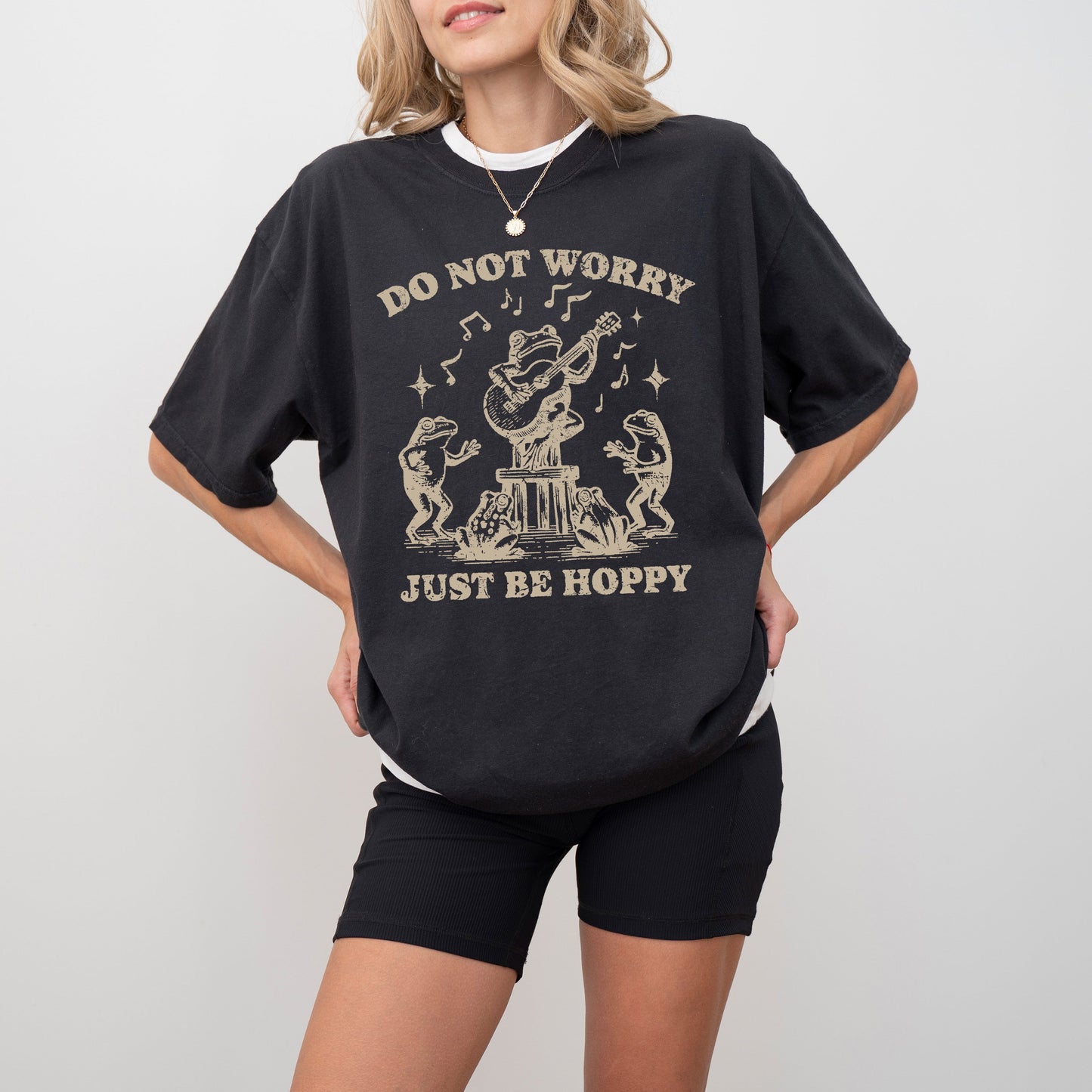 Don't Worry, Be Hoppy, Happy, Frog, Toad, Guitar, Funny, Reggae Music, Aesthetic, Meme, Tshirt Comfort Colors T-Shirt