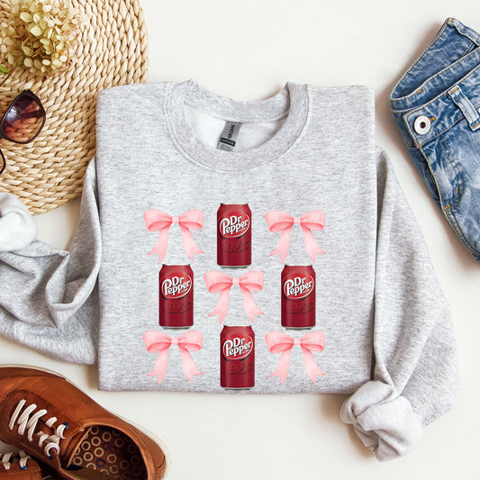 Dr Pepper, Soft Drink, Coquette, Preppy, Soda, Pop, Bows Sweatshirt