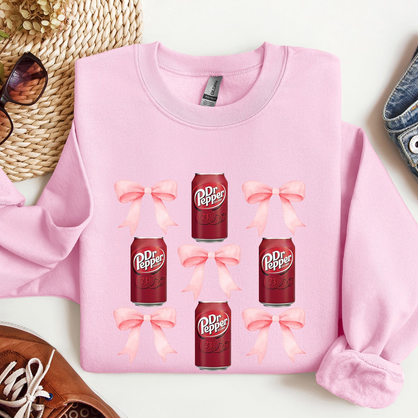 Dr Pepper, Soft Drink, Coquette, Preppy, Soda, Pop, Bows Sweatshirt