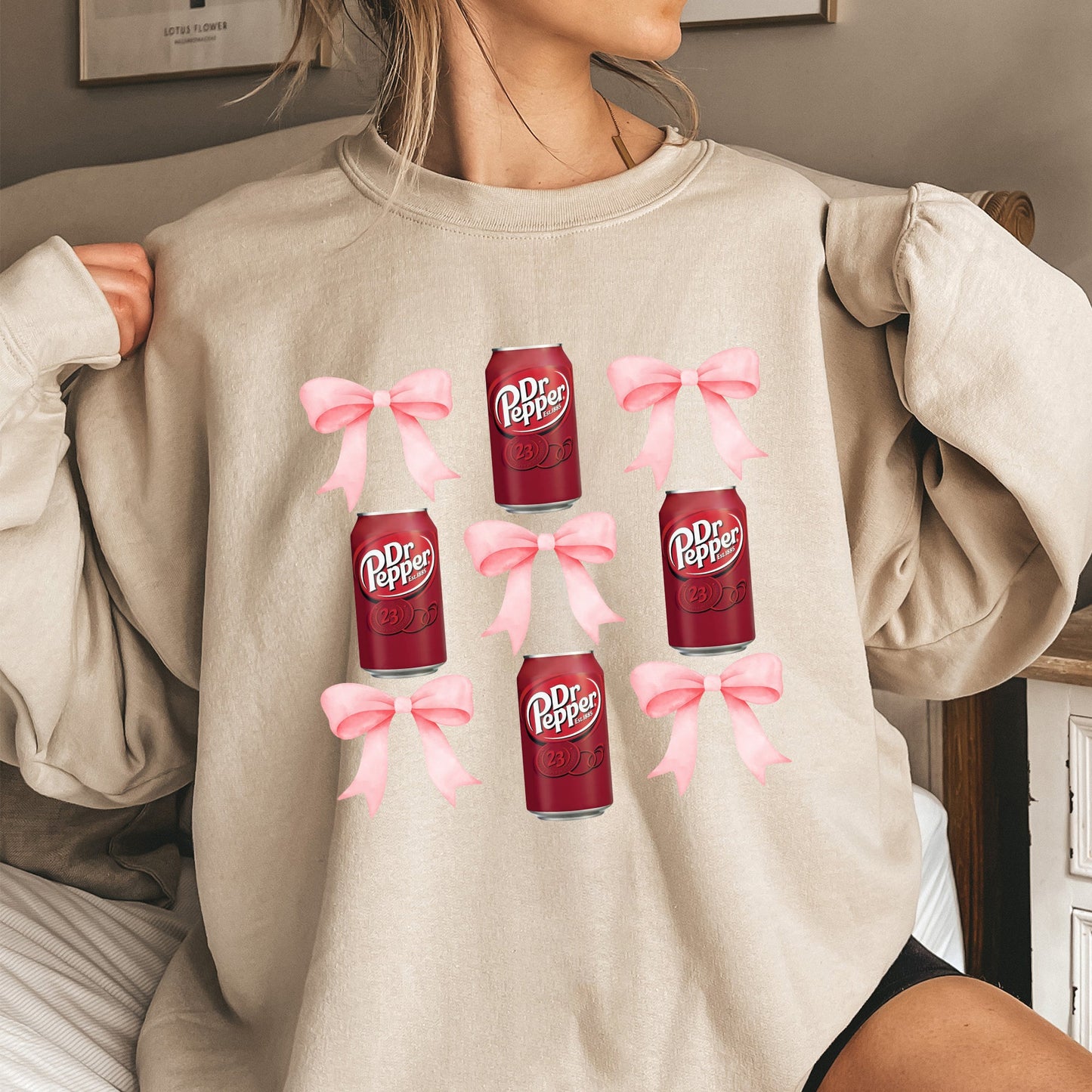 Dr Pepper, Soft Drink, Coquette, Preppy, Soda, Pop, Bows Sweatshirt