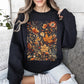 Dried Pressed Leaves And Floral Design, Flowers, Nature, Sweatshirt