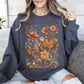 Dried Pressed Leaves And Floral Design, Flowers, Nature, Sweatshirt