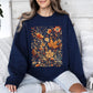 Dried Pressed Leaves And Floral Design, Flowers, Nature, Sweatshirt