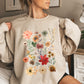Dried Wildflower Meadow, Nature, Floral, Pressed Leaves Sweatshirt