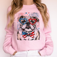 English Bulldog Patriotic Dog, USA, America, Pet Lover, 4th of July Sweatshirt