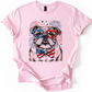 English Bulldog Patriotic Dog, USA, America, Pet Lover, 4th of July, Soft Style T-Shirt