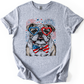 English Bulldog Patriotic Dog, USA, America, Pet Lover, 4th of July, Soft Style T-Shirt