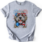 English Sheepdog Patriotic Dog, USA, America, Pet Lover, 4th of July, Soft Style T-Shirt